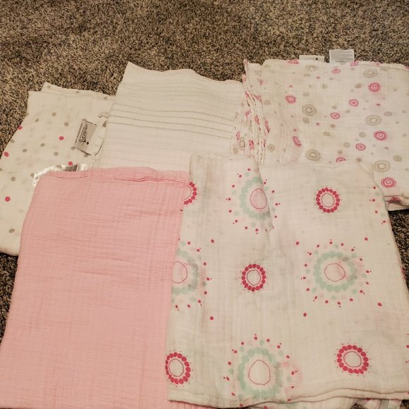 aden + anais Bedding Lot Of 5 Aden Anais Muslin Swaddle Blankets